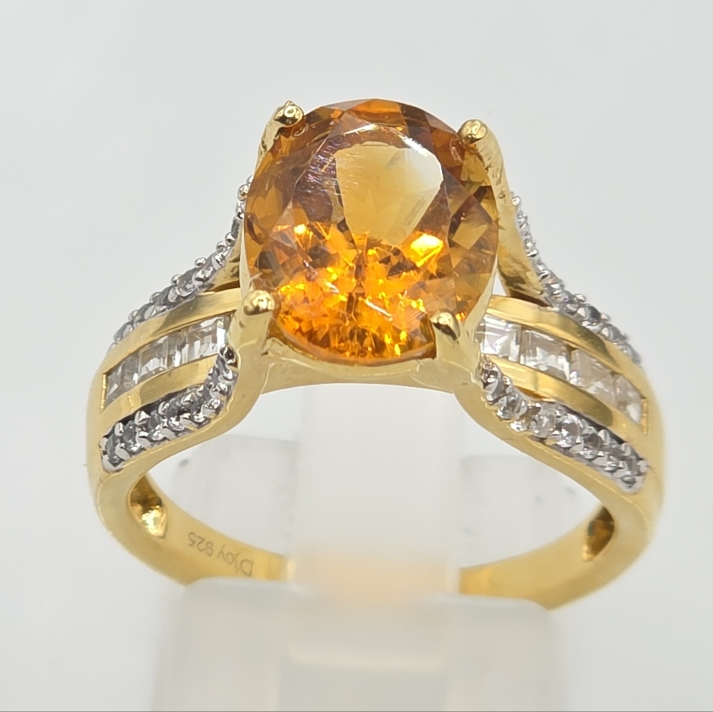 NWOT Host Pick Genuine Serra Gaucha Citrine and White Zircon Ring
